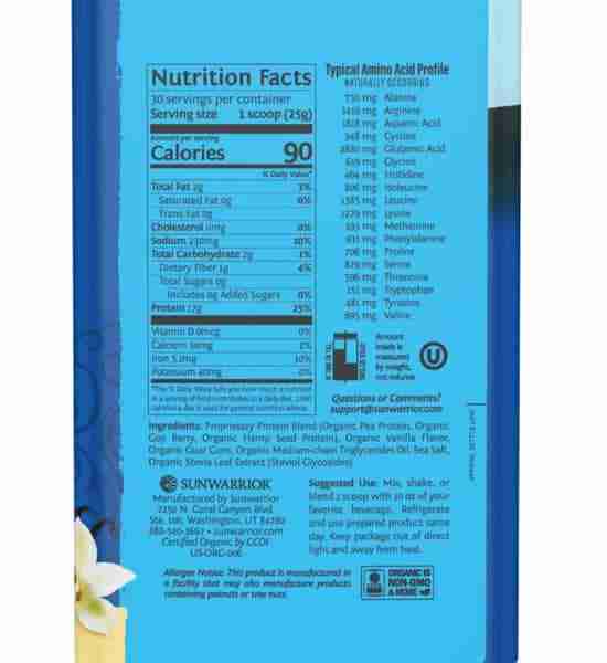 Sunwarrior Warrior Blend Protein Vanilla 750G