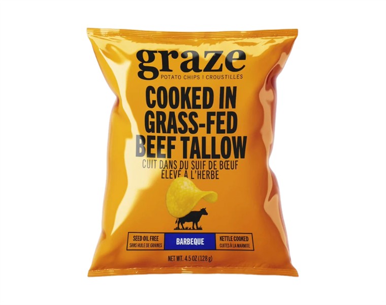 Graze Grass-Fed Beef Tallow Potato Chips - Barbeque, 128G