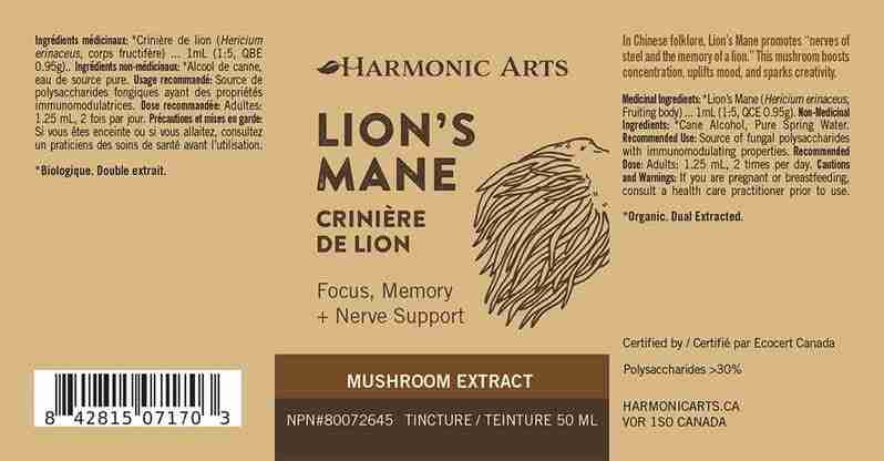 Harmonic Arts - Lion's Mane Tincture, 100Ml