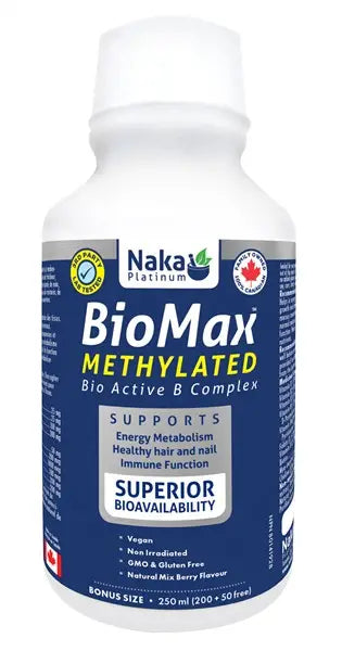Naka Platinum Biomax Methylated Bio-Active B Complex, 250 mL