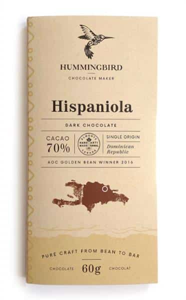 Hummingbird Chocolate - Hispaniola 70% Vegan Chocolate Bar, 60G