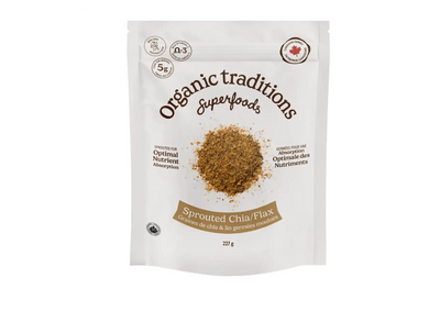 Organic Traditions Sprouted Chia & Flax Seed Powder, 227G