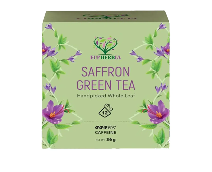 Euherbia Saffron Green Tea, 12Ct