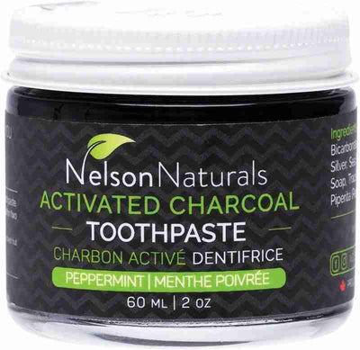 Nelson Naturals Zero Waste Activated Charcoal Toothpaste: Peppermint - 60Ml