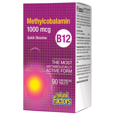 Natural Factors Vitamin B12 Methylcobalamin 1000Mcg 90 Tablets