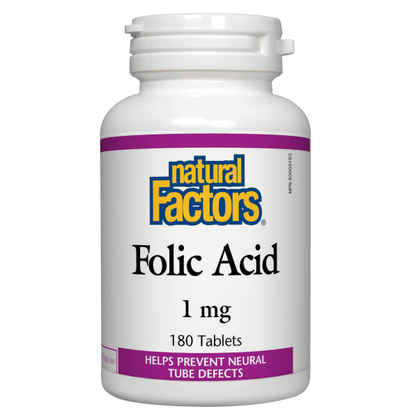 Natural Factors Folic Acid 1Mg 180 Tablets