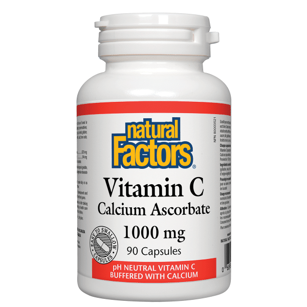 Natural Factors Vitamin C Calcium Ascorbate 1000 mg, 90 Capsules