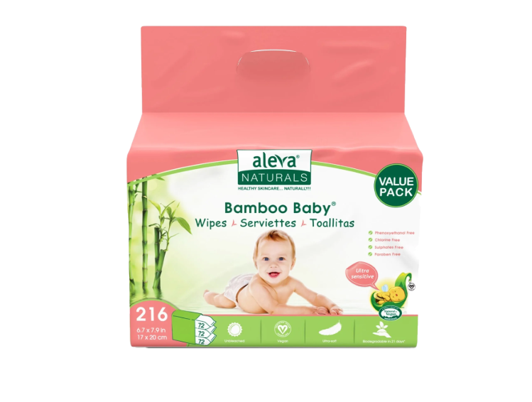 Aleva Naturals Bamboo Baby Wipes, 216Ct