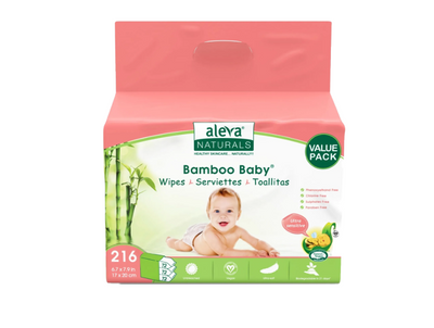 Aleva Naturals Bamboo Baby Wipes, 216Ct