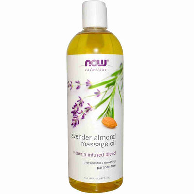 NOW Solutions Lavender Almond Massage Oil, 473 mL