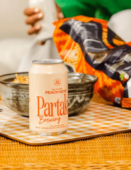 Partake Brewing - Peach Gose Non-Alcoholic Beer, 4 X 355Ml