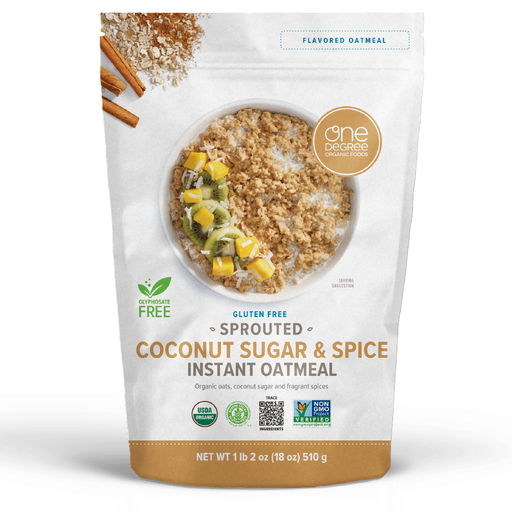 One Degree - Sprouted Coconut Sugar & Spice Instant Oatmeal, 510G