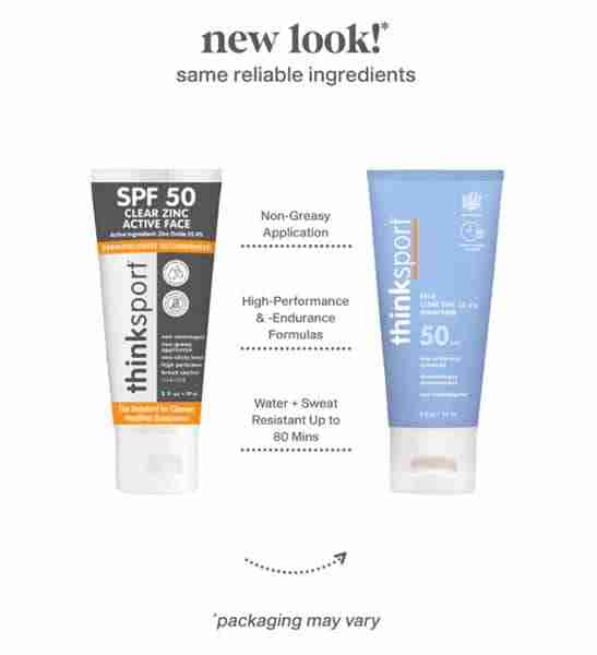 Thinksport Clear Zinc Face Sunscreen SPF 50, 59 mL