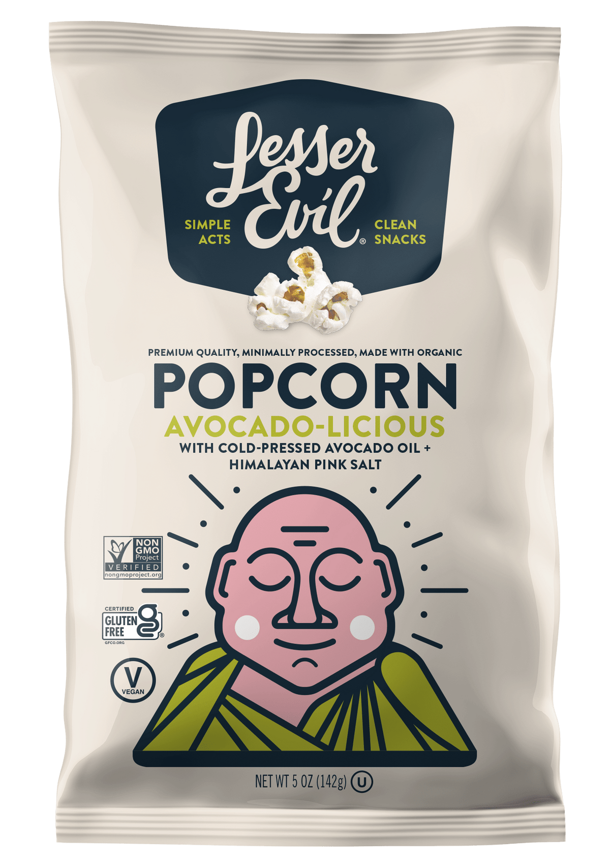 Lesser Evil - Organic Popcorn: Avocado, 142G