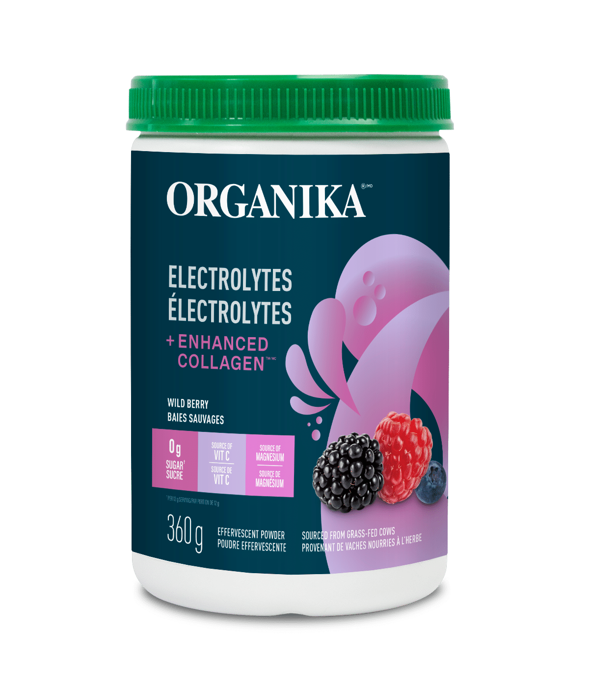 Organika - Electrolytes + Collagen: Wild Berry, 360G