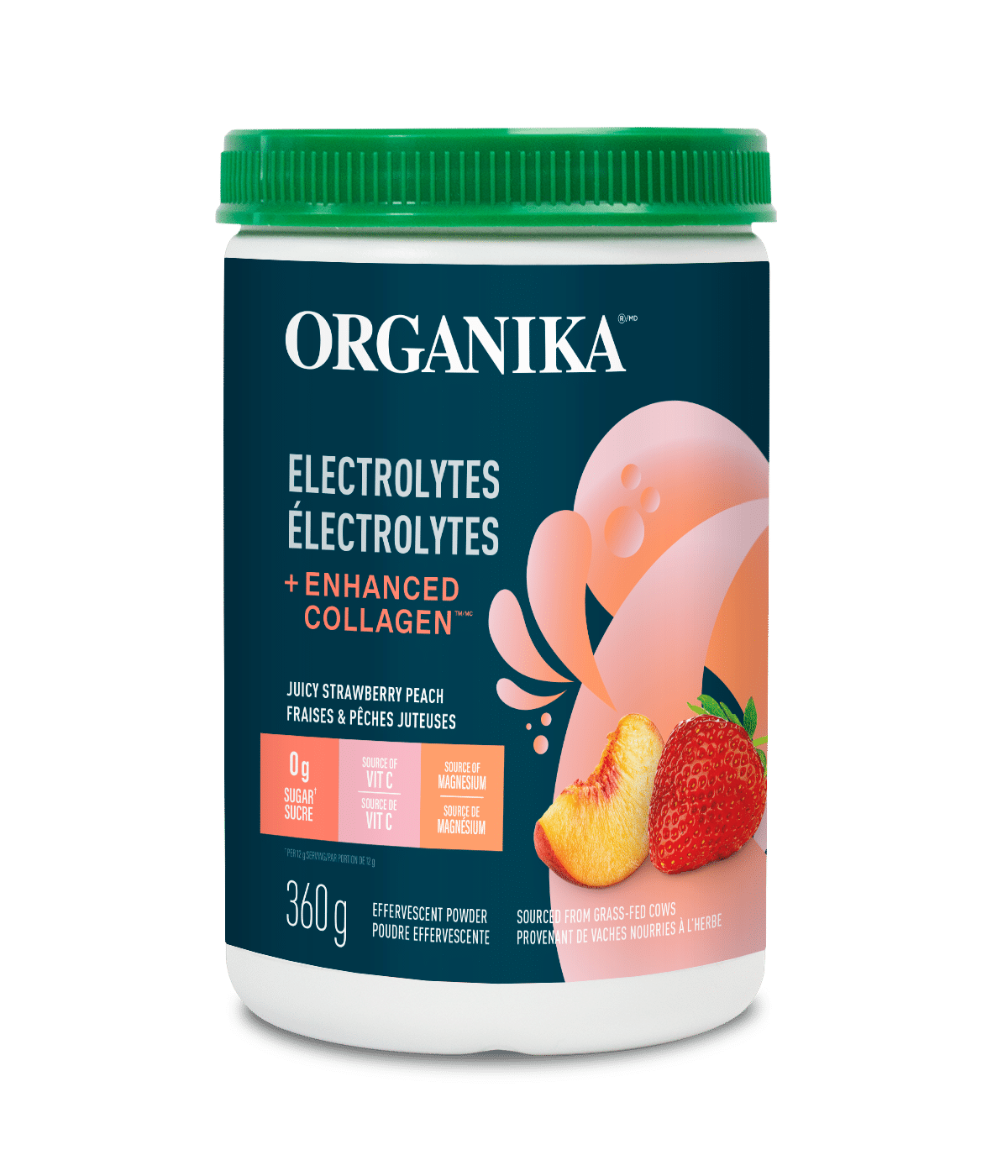 Organika - Electrolytes + Collagen: Strawberry Peach, 360G