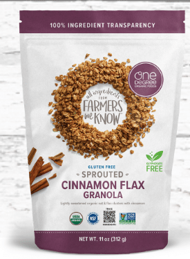 One Degree Sprouted Oat Cinnamon Flax Granola, 312 g