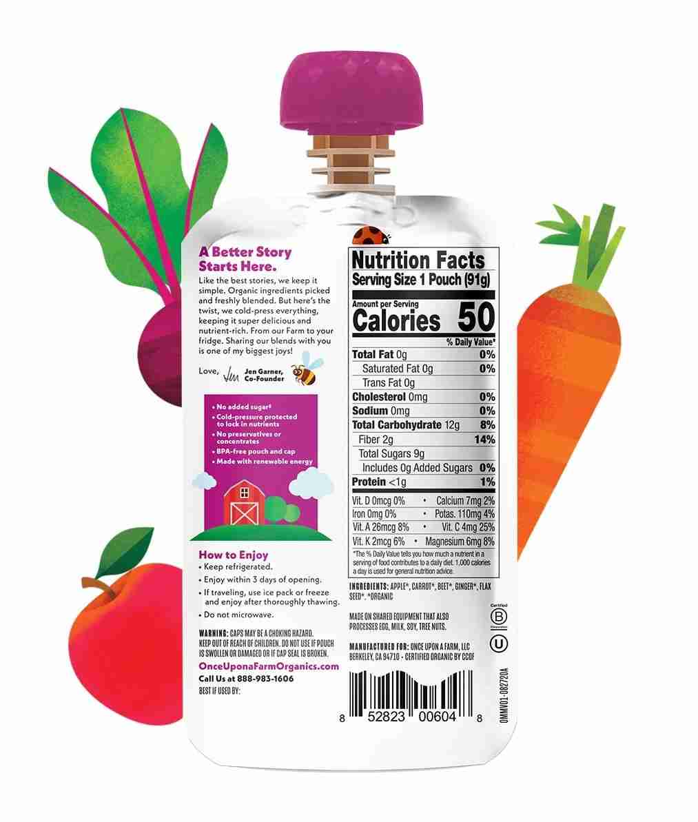 Once Upon A Farm - Organic Fruit & Veggie Blend: Ohmymega Veggie!, 91G