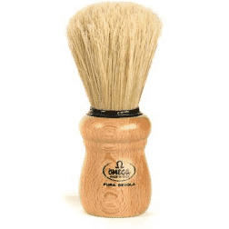 Omega Boar Bristle Shaving Brush, Beech Wood Handle