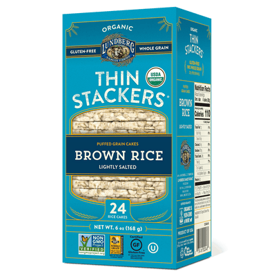 Lundberg - Organic Thin Stackers: Brown Rice Lightly Salted,168G