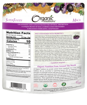 Organic Traditions - MACA For Women With Probiotics, 150G