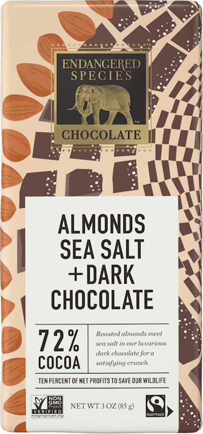Endangered Species - Almonds, Sea Salt + Dark Chocolate, 85G