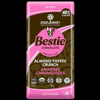 Zazubean - Bestie Almond Toffee Crunch Oat Milk Chocolate Bar