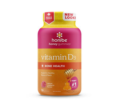 Honibe Vitamin D3 Gummies, Raspberry, 70 Gummies