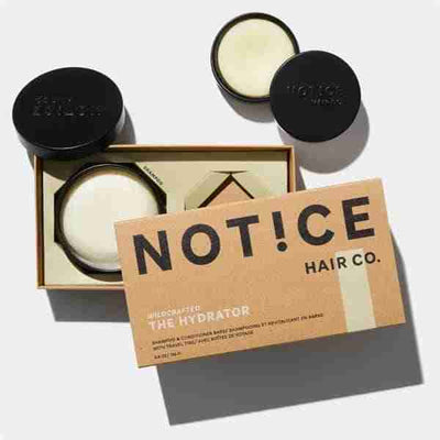 Notice Hair Co The Hydrator Shampoo + Conditioner Bars With Travel Tins