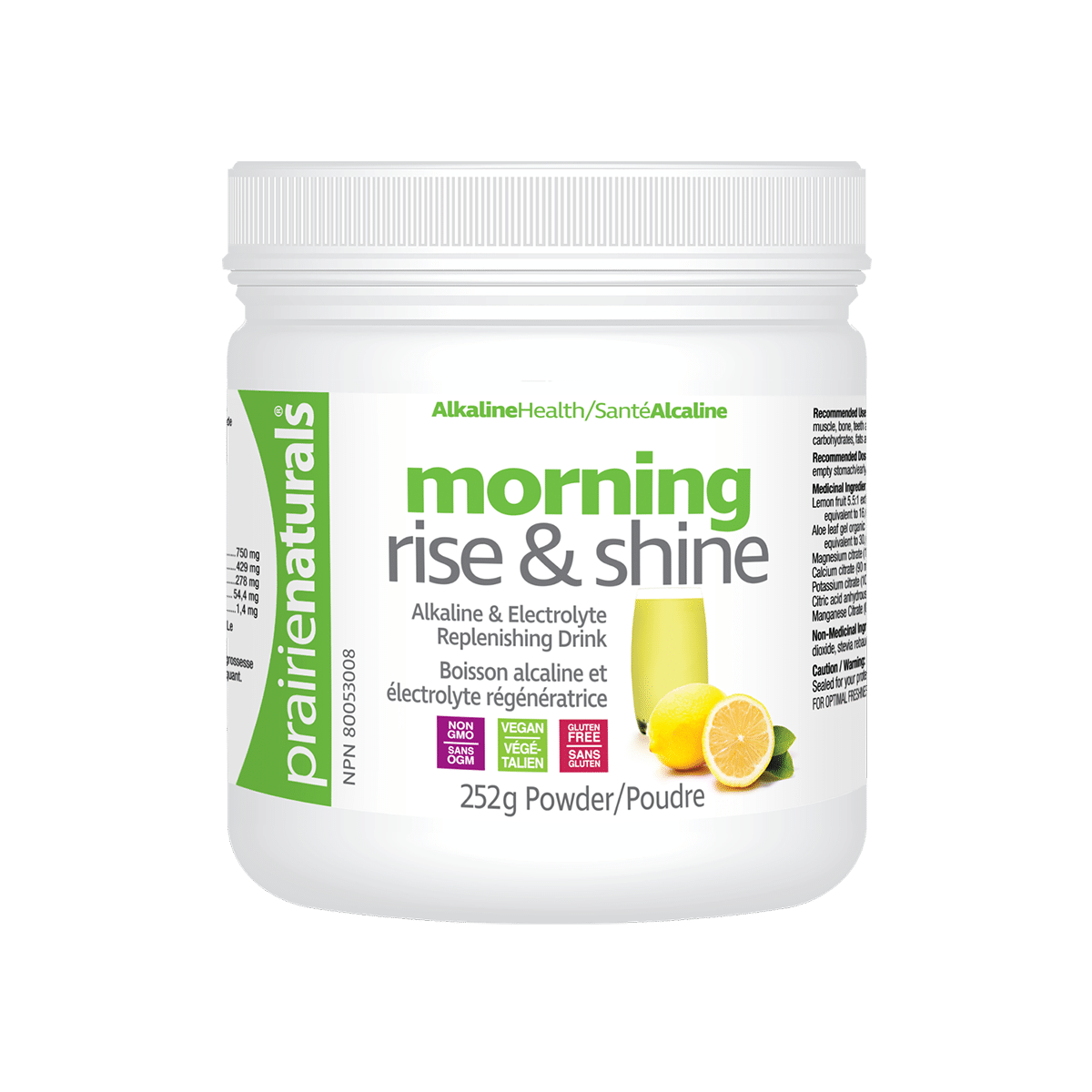 Prairie Naturals, Morning Rise And Shine, Alkaline & Electrolyte Replenishing Drink, 252G