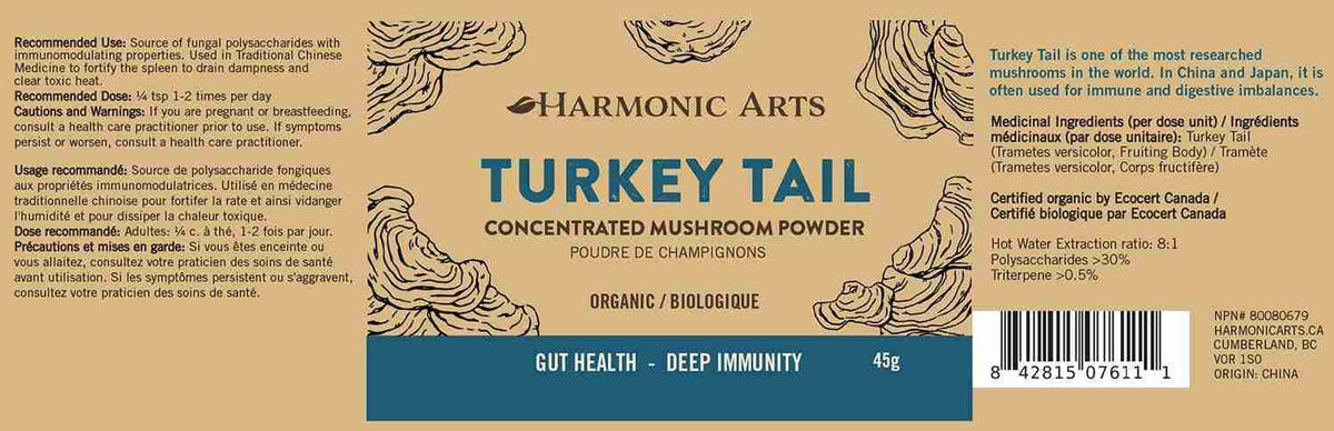 Harmonic Arts Turkey Tail Concentrated Mushroom Powder, 45 g