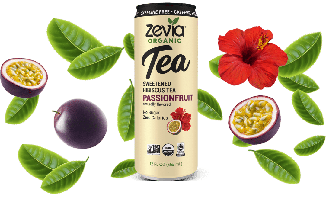 Zevia, Caffeine Free Sweetened Passionfruit Hibiscus Tea, 355Ml