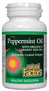 Natural Factors Peppermint Oil; 60 Enteric Coated Softgels