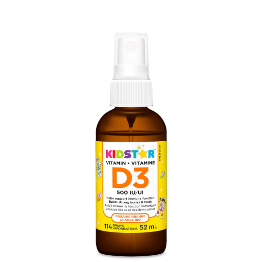 KidStar Vitamin D3 Spray, Organic Orange, 52 mL