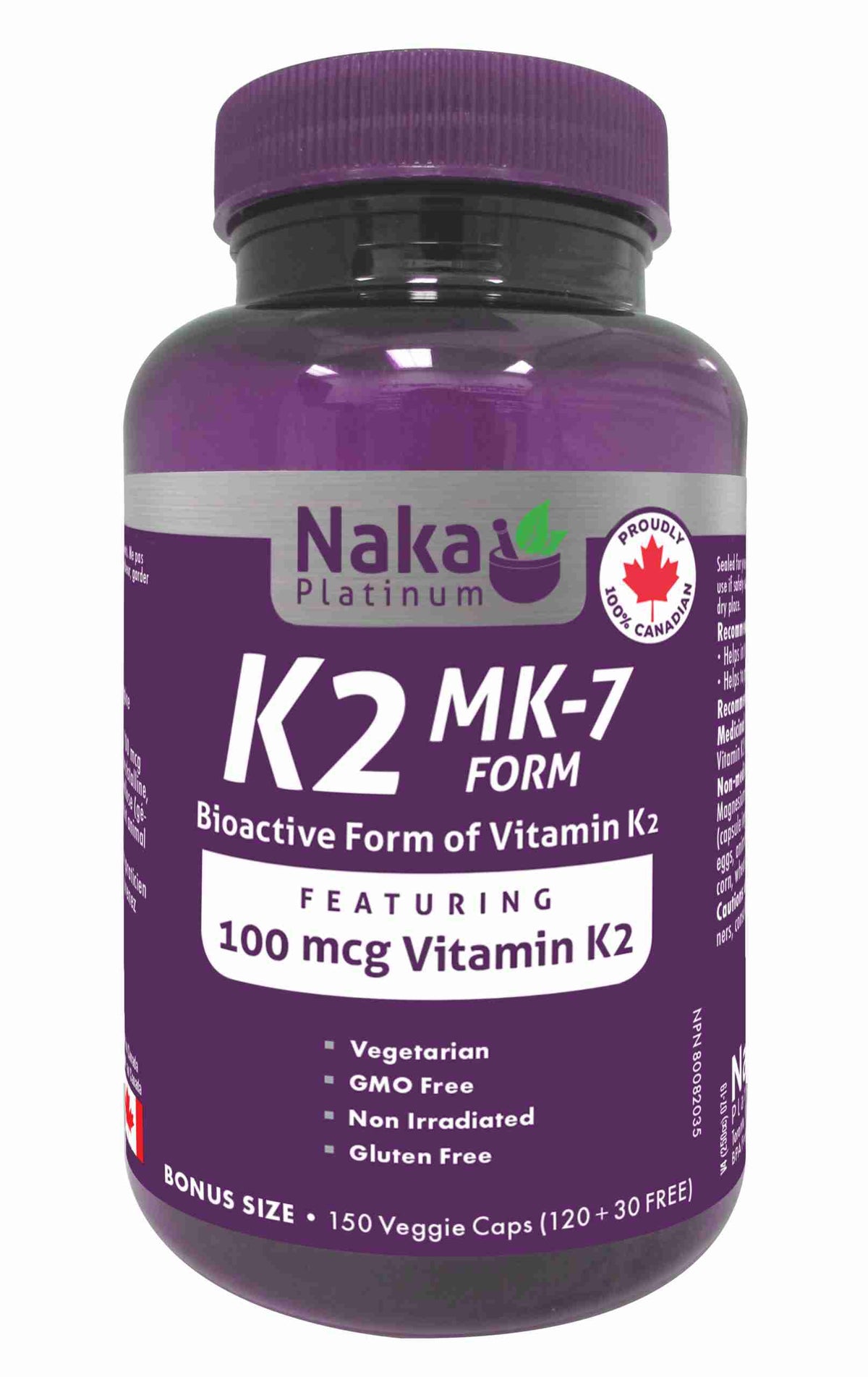 NAKA Platinum K2 MK-7 100Mcg 150Vcap