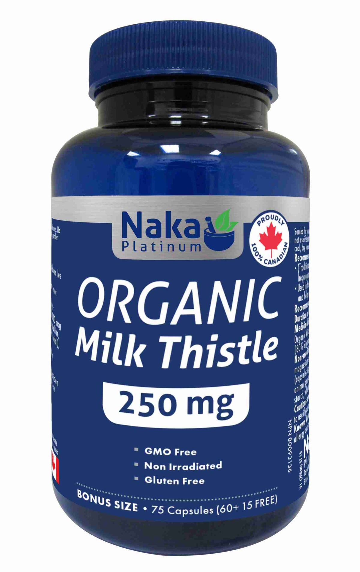 NAKA Organic Milk Thistle 250Mg 75 Veggie Caps