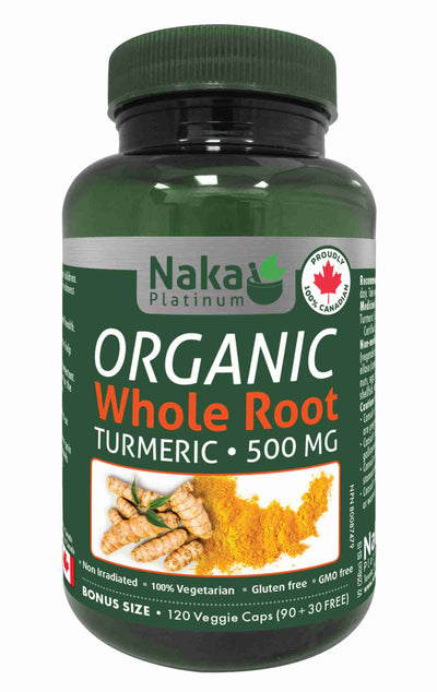 NAKA Organic Whole Root Turmeric 500Mg 120 Veggie Caps