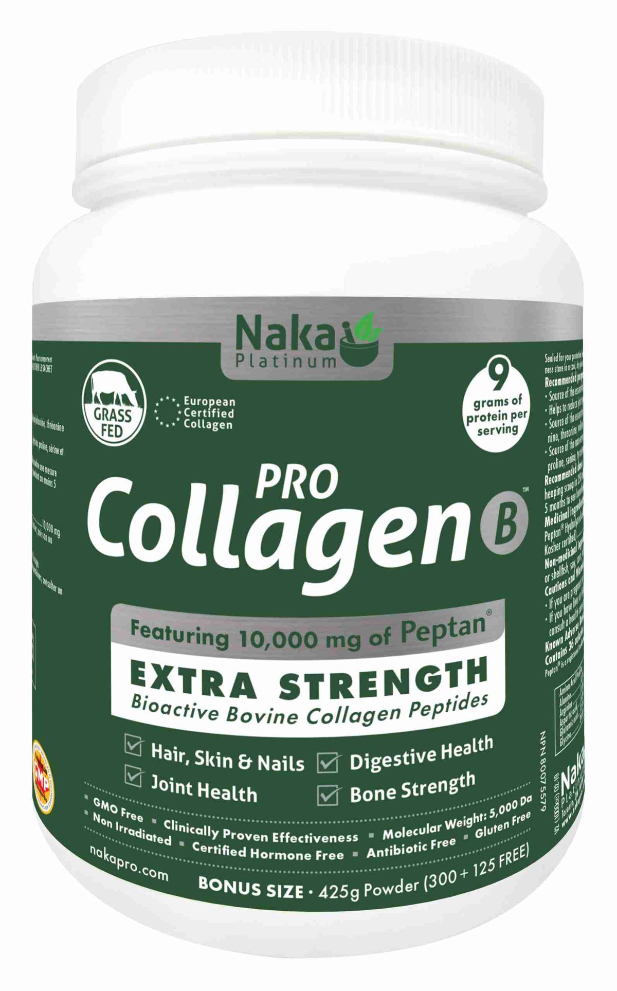 Naka Platinum Pro Collagen Extra Strength Bovine Collagen; 425 Powder