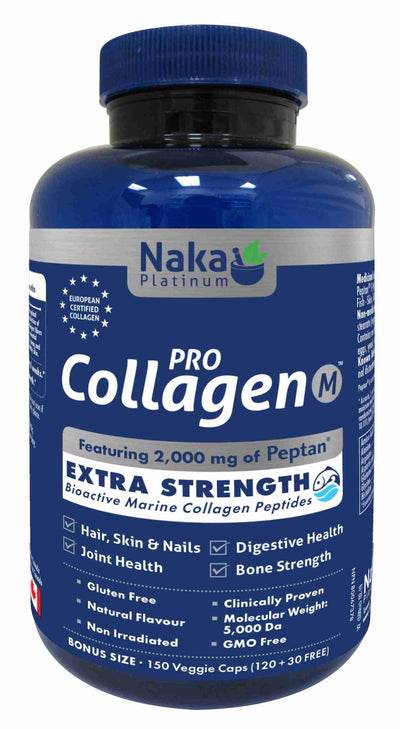 Naka Platinum Pro Collagen Extra Strength Marine Collagen Peptides; 150 Vcaps