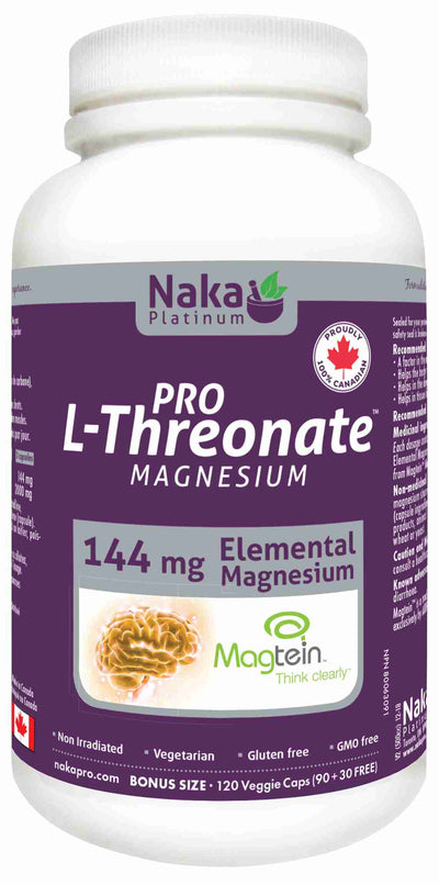 Naka Platinum Magnesium L- Threonate 144Mg - 90 Vcap + 30 Vcap BONUS