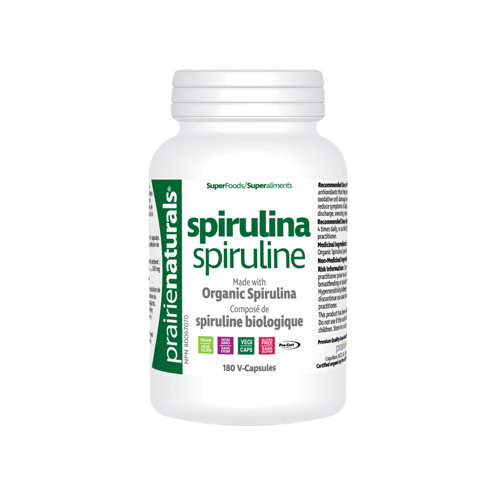 Prairie Naturals Organic Spirulina, 180 Vegan Capsules
