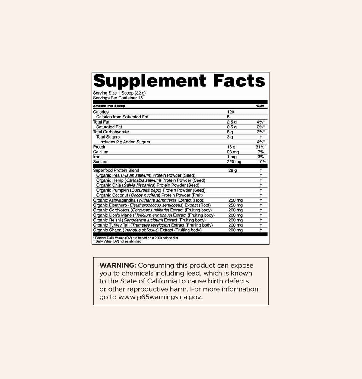 Four Sigmatic Plant-Based Protein With Superfoods: Unflavoured - 480G