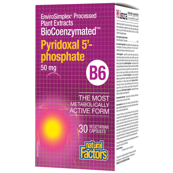 Natural Factors Biocoenzymated™ Pyridoxal 5’ Phosphate 50Mg 30 Veggie Caps