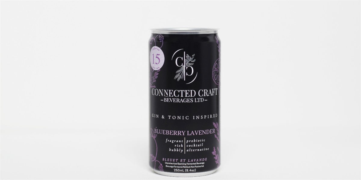Connected Craft Beverages Blueberry Lavender Kombucha, 250 mL