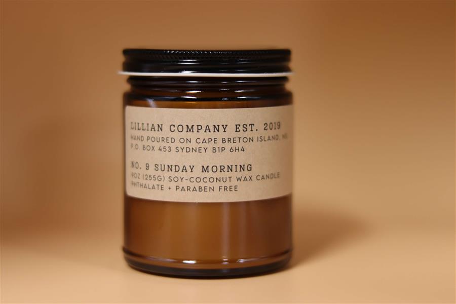 Lillian Co - Sunday Morning Candle (Fresh Linen + Clementine), 9Oz