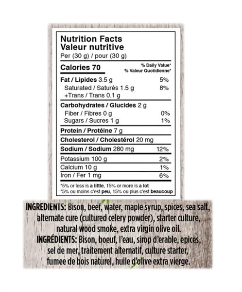 Buff Bison Snack Sticks Original, 125 g