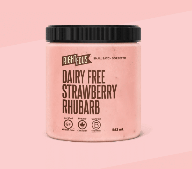Righteous Strawberry Rhubarb Sorbet 473Ml