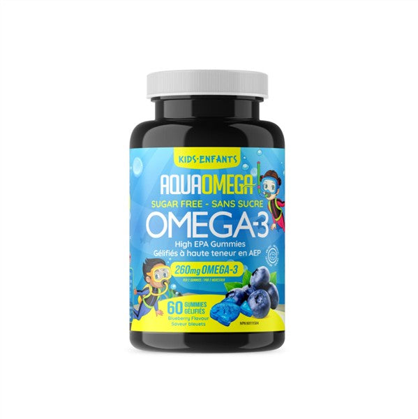 Aquaomega High EPA Kids Gummies Blueberry, 60Ct