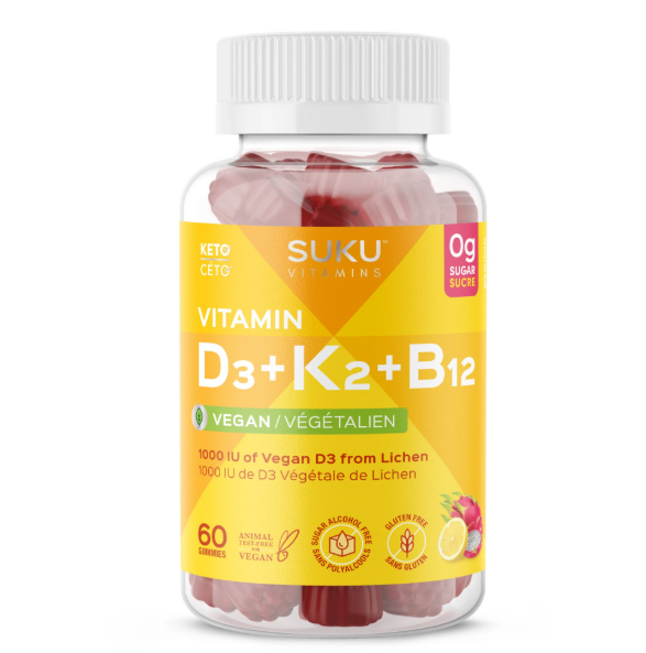 Suku Vitamins - D3, K2, B12, 60 Gummies