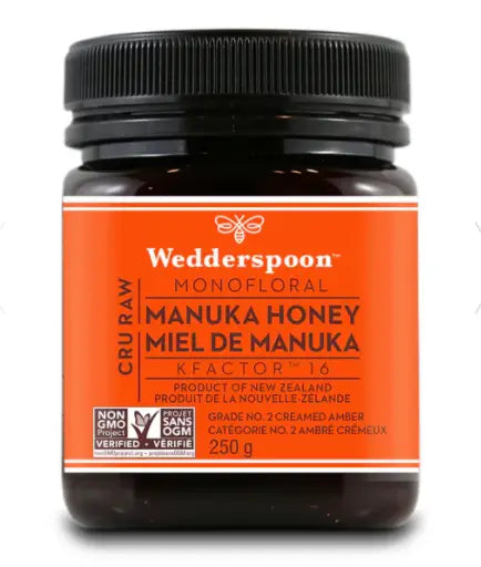 Wedderspoon Raw Monofloral Manuka Honey KFactor 16, 250 g